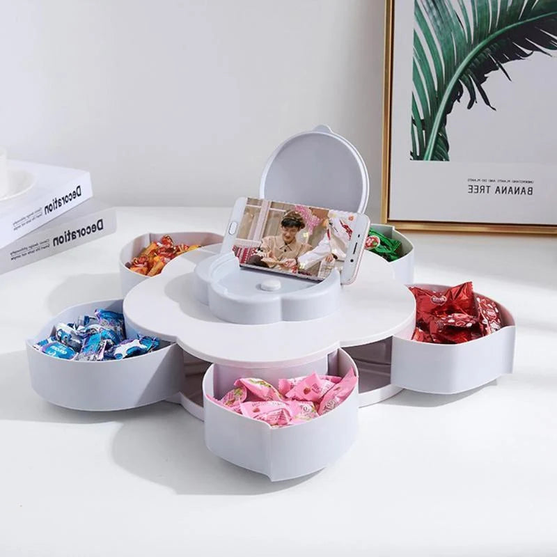 Serving Tray Rotating 10 Compartments Non-Slip Base