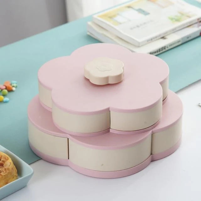 Serving Tray Rotating 10 Compartments Non-Slip Base