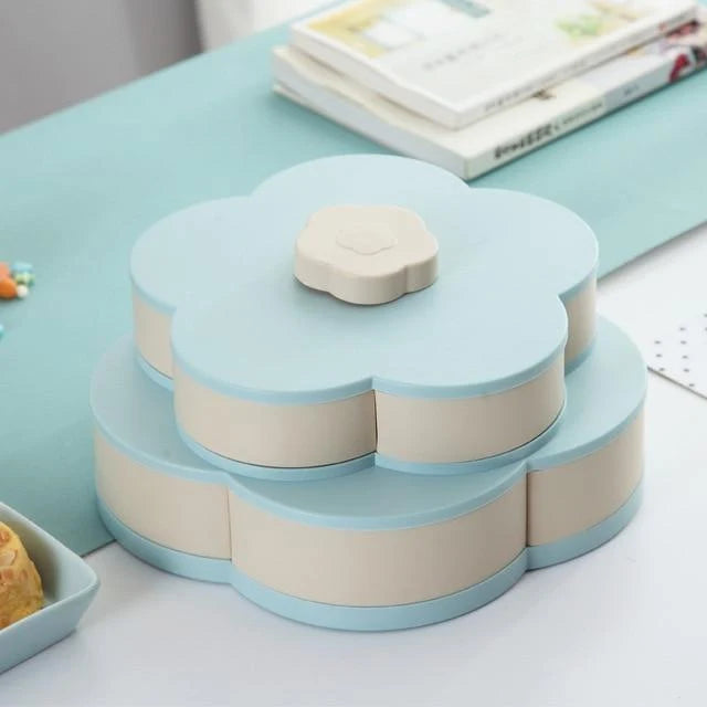 Serving Tray Rotating 10 Compartments Non-Slip Base