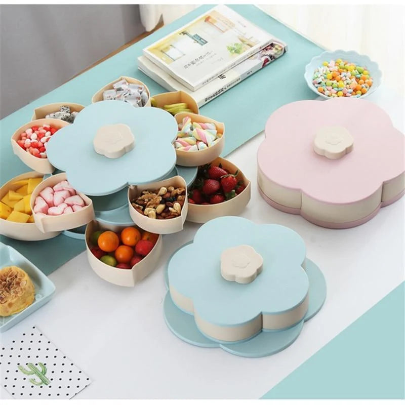 Serving Tray Rotating 10 Compartments Non-Slip Base
