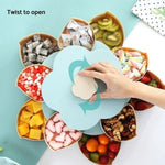 Serving Tray Rotating 10 Compartments Non-Slip Base