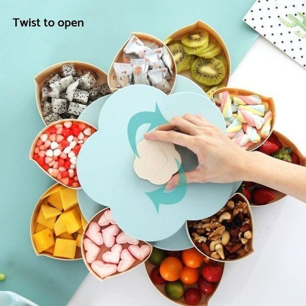 Serving Tray Rotating 10 Compartments Non-Slip Base