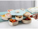 Serving Tray Rotating 10 Compartments Non-Slip Base