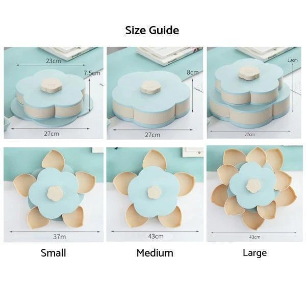 Serving Tray Rotating 10 Compartments Non-Slip Base