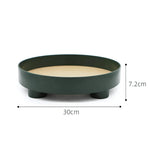 Serving Tray Round Oak Veneer Water-Resistant 12-Inch