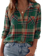 Shacket Soft Flannel Oversized Plaid Chest Pockets