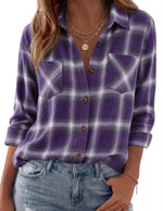 Shacket Soft Flannel Oversized Plaid Chest Pockets