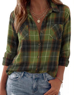 Shacket Soft Flannel Oversized Plaid Chest Pockets