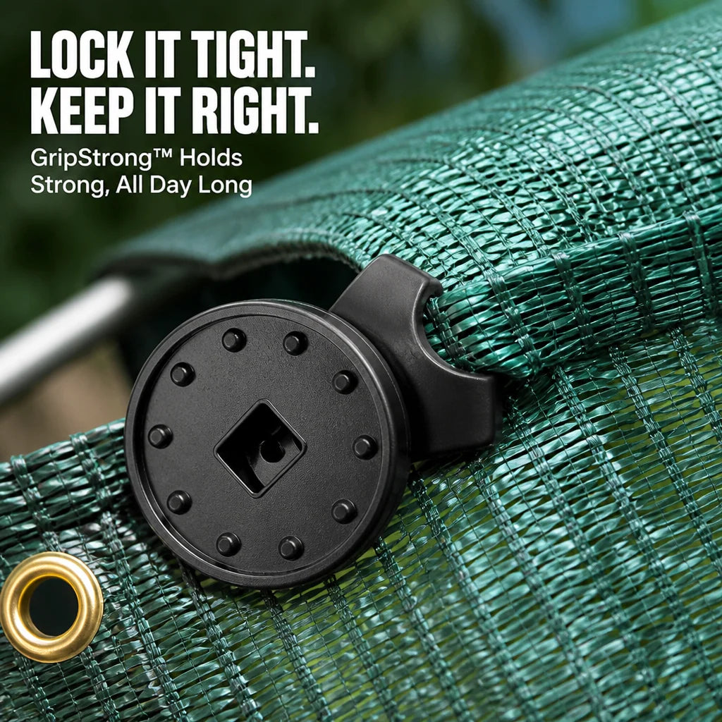 Shade Cloth Clips UV-Resistant Locking Grip