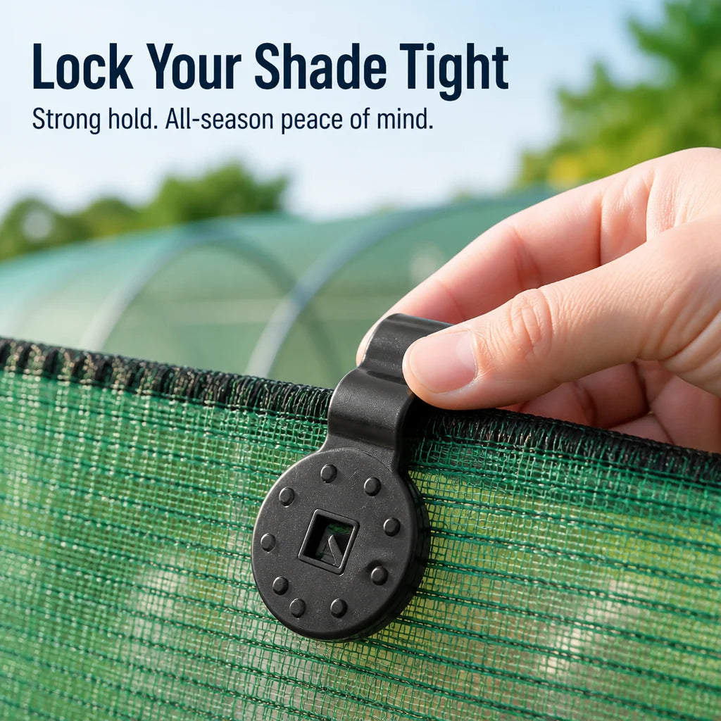 Shade Cloth Clips UV-Resistant Locking Grip