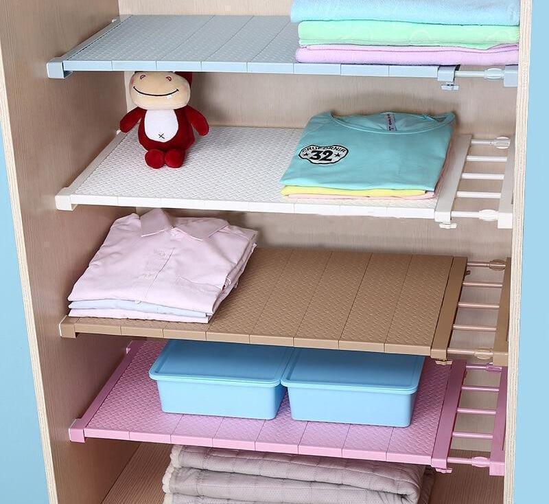 Shelf Organizer Adjustable Width No-Drill Installation