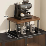Shelf Riser Two-Tier Walnut Finish Steel Frame