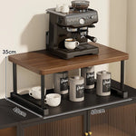 Shelf Riser Two-Tier Walnut Finish Steel Frame