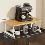 Shelf Riser Two-Tier Walnut Finish Steel Frame