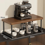 Shelf Riser Two-Tier Walnut Finish Steel Frame