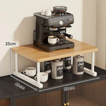 Shelf Riser Two-Tier Walnut Finish Steel Frame