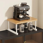 Shelf Riser Two-Tier Walnut Finish Steel Frame