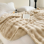 Sherpa Blanket Plush Textured Machine Washable Cozy Warmth