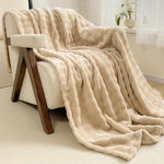 Sherpa Blanket Plush Textured Machine Washable Cozy Warmth