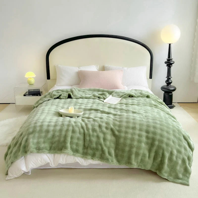 Sherpa Blanket Plush Textured Machine Washable Cozy Warmth