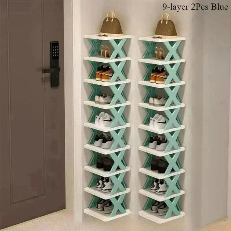Shoe Organizer 4-Tier Plastic Removable Compartments Space-Saving
