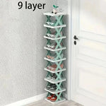 Shoe Organizer 4-Tier Plastic Removable Compartments Space-Saving