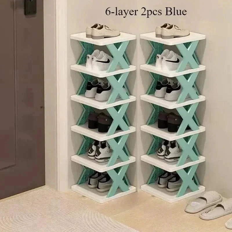 Shoe Organizer Multi-Tier Plastic Tool-Free Assembly