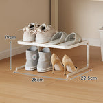 Shoe Organizer Rack Two-Tier Powder-Coated Steel Space-Saving