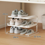 Shoe Organizer Rack Two-Tier Powder-Coated Steel Space-Saving