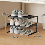 Shoe Organizer Rack Two-Tier Powder-Coated Steel Space-Saving