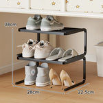 Shoe Organizer Rack Two-Tier Powder-Coated Steel Space-Saving