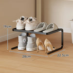 Shoe Organizer Rack Two-Tier Powder-Coated Steel Space-Saving