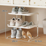 Shoe Organizer Rack Two-Tier Powder-Coated Steel Space-Saving