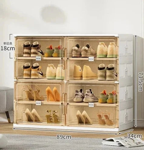 Shoe Organizer Stackable Transparent Space-Saving