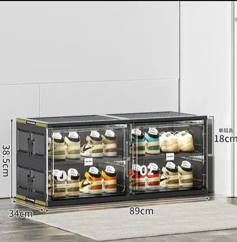 Shoe Organizer Transparent Stackable Space-Saving Storage