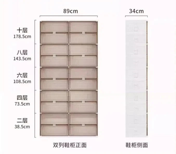 Shoe Organizer Transparent Stackable Space-Saving Storage