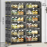 Shoe Organizer Transparent Stackable Space-Saving Storage