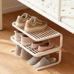 Shoe Organizer Two-Tier Powder-Coated Steel Non-Slip Feet