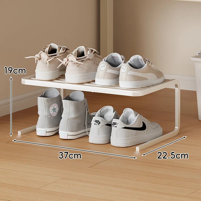 Shoe Organizer Two-Tier Powder-Coated Steel Non-Slip Feet