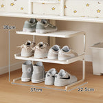 Shoe Organizer Two-Tier Powder-Coated Steel Non-Slip Feet