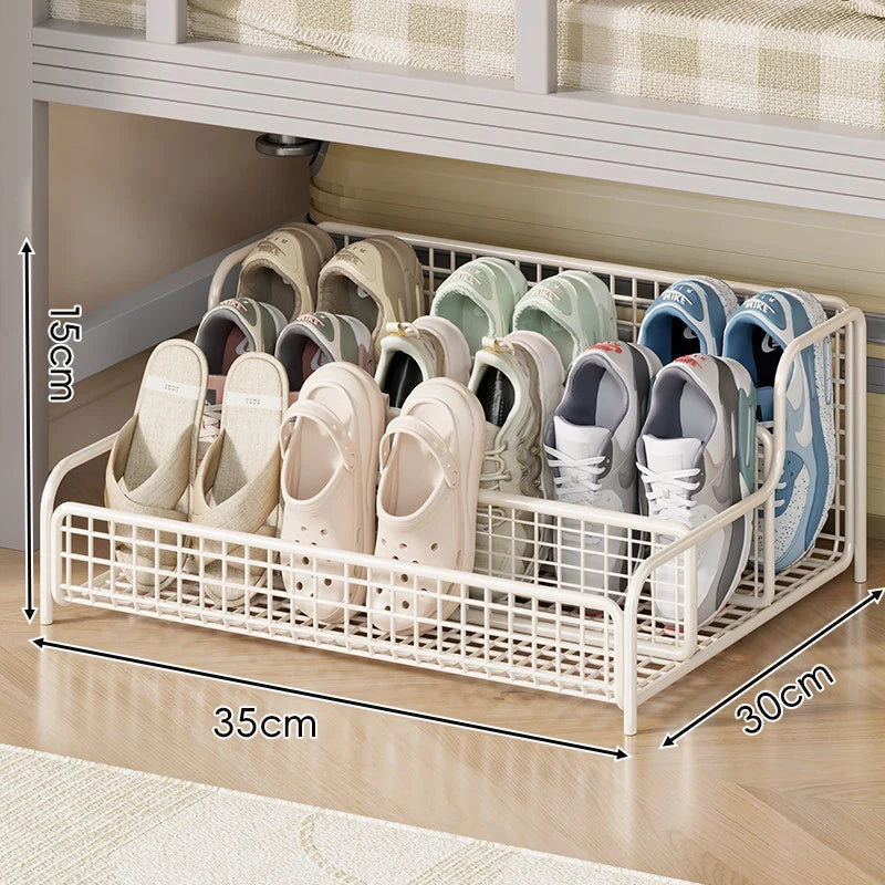 Shoe Organizer Under-Bed Pull-Out Steel Wire Basket