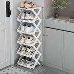 Shoe Rack Bamboo Foldable Tiered Storage No Assembly Required