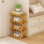 Shoe Rack Bamboo Foldable Tiered Storage No Assembly Required