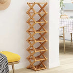 Shoe Rack Bamboo Foldable Tiered Storage No Assembly Required