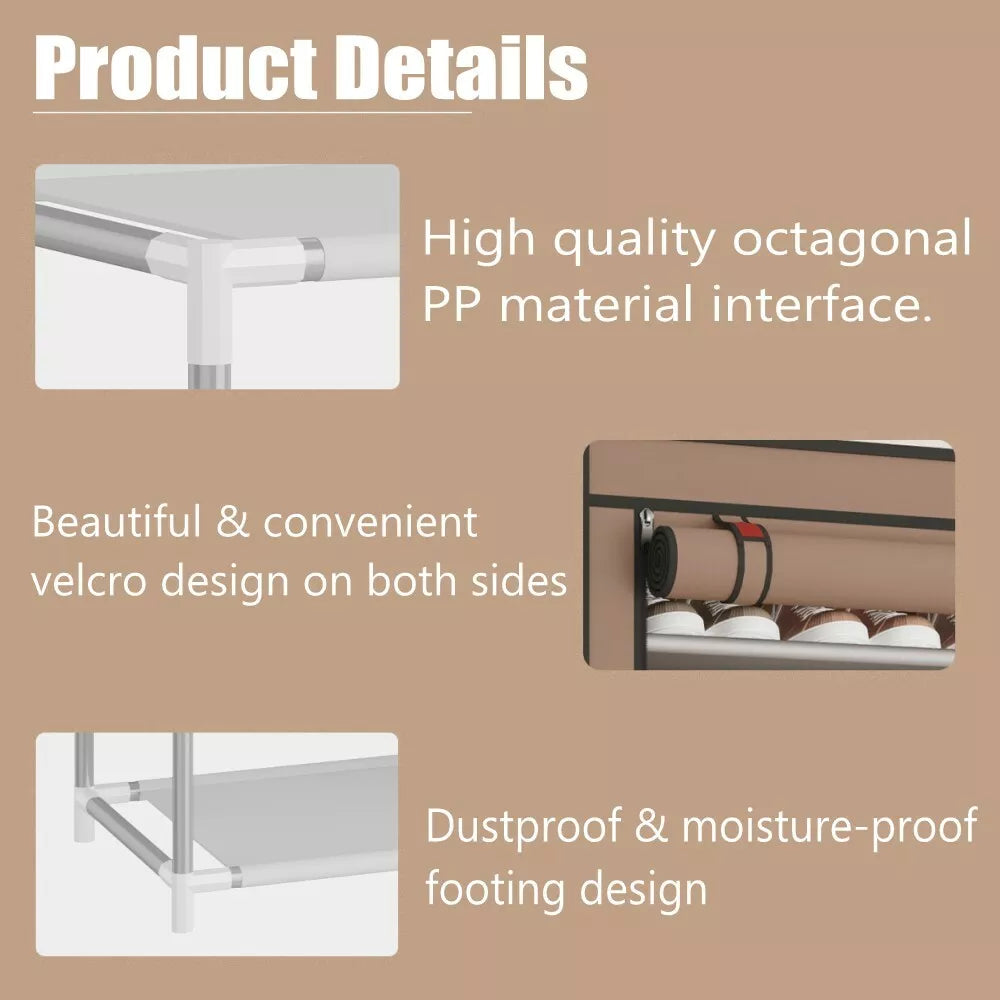Shoe Rack Cabinet Self-Standing Non-Woven Roll-Up Cover