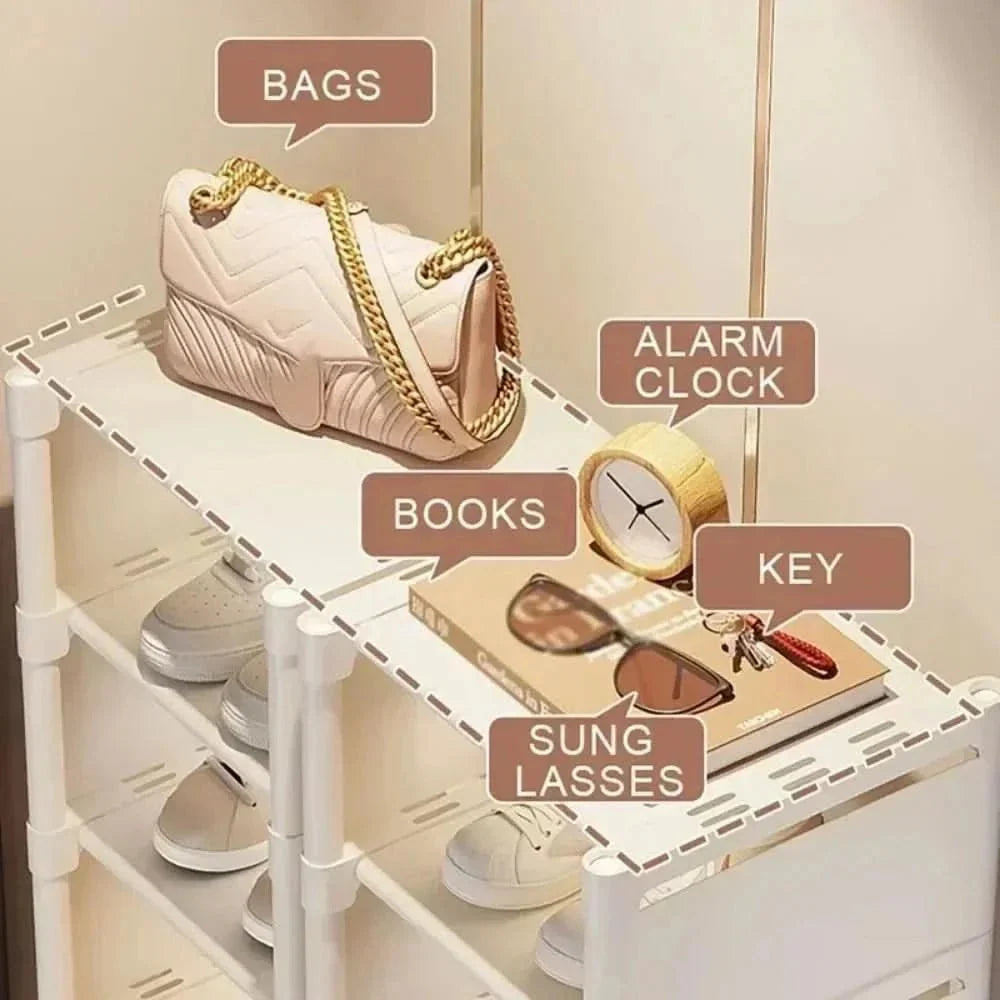 Shoe Rack Stackable Corner Design Space-Saving Storage