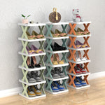Shoe Rack Stackable Multi-Tier Compact Water-Repellent PP