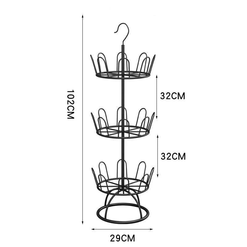 Shoe Rack Three-Tier Circular Space-Saving