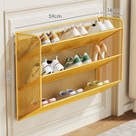 Shoe Rack Wall-Mounted Fold-Down Ventilated Metal Mesh