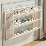 Shoe Rack Wall-Mounted Fold-Down Ventilated Metal Mesh